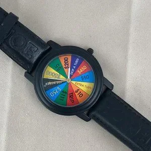 VINTAGE Joe Boxer WHEEL OF FORTUNE 1996 Joe Boxer Unisex Watch Vintage Joe Boxer Yin Yang Smiley Face Watch: Rotating Bezel  main image 4